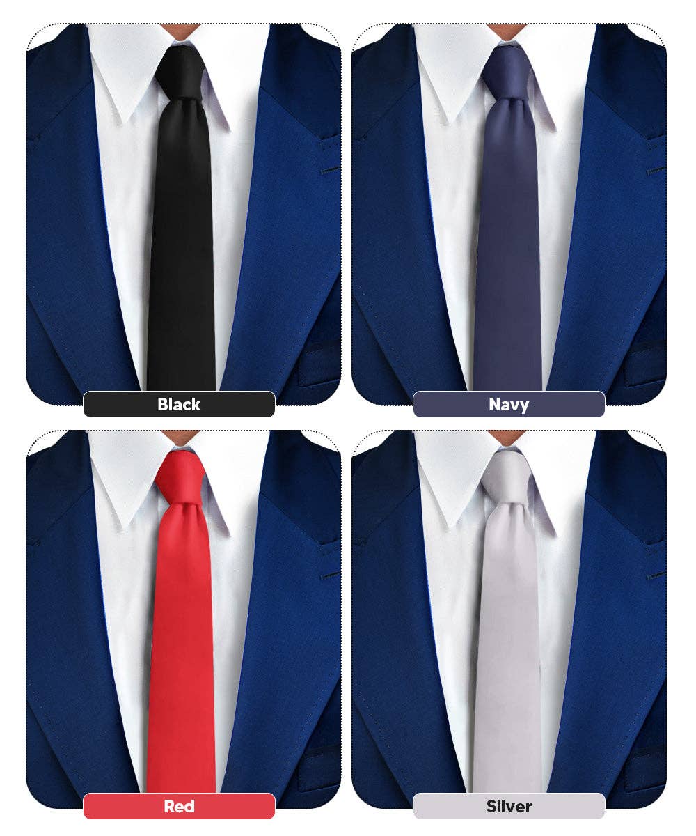 Dubal Brothers - Vente Cravate – homme - Cravate fine unie (4 paquets) par Vittorio Farina87