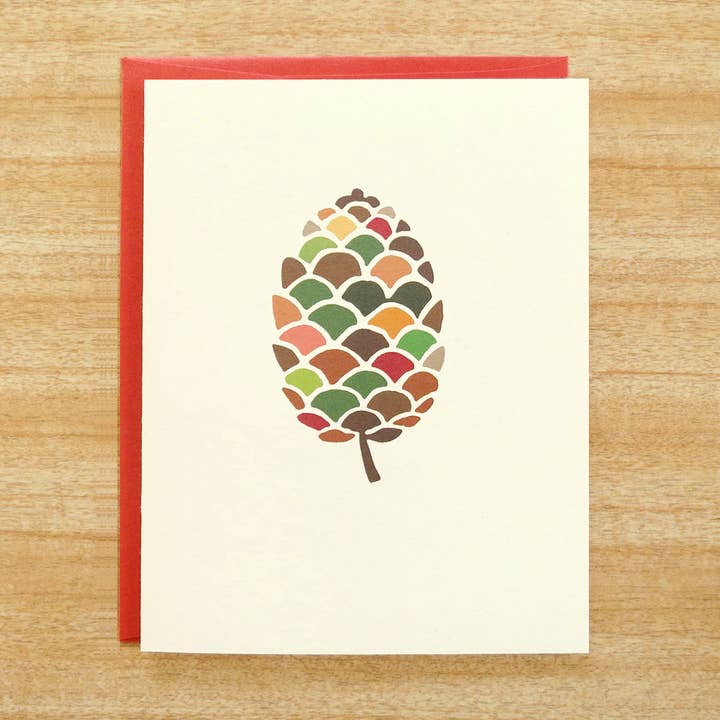 Pinecone Holiday Card for wholesale by INKLOSURES
