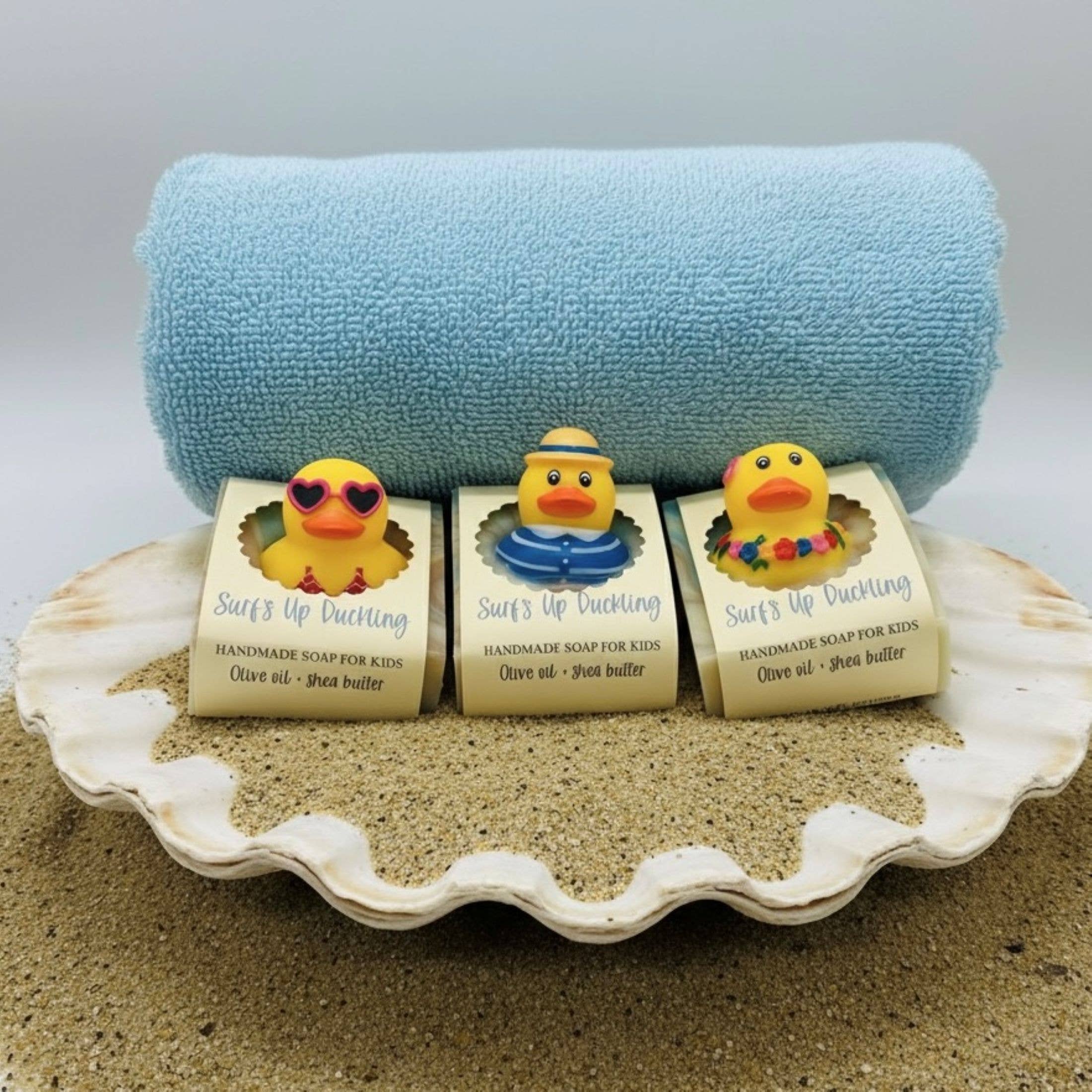 SARATOGA NATURAL BODY CARE LLC - Wholesale Bar Soap - Summer Surf's Up Duckling Handmade Soap Bar for Kids VEGAN1