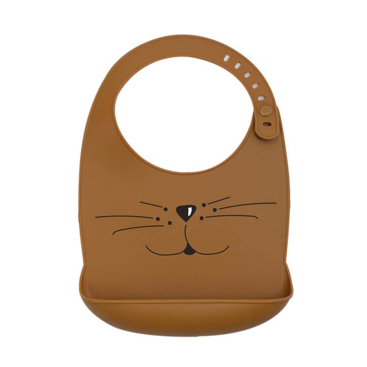 Trois kilos Sept - Wholesale Bib – Baby - cat-caramel silicone bib0