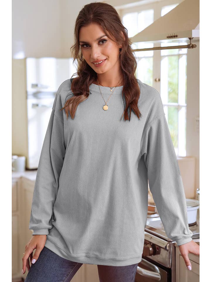 1 the Woman - Vente Sweat-shirt – femme - Sweat-shirt surdimensionné en velours côtelé S-3XL/ 16 couleurs2