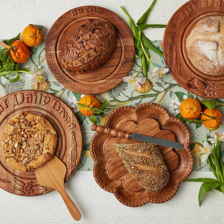 etúHOME - Wholesale Cutting Board - Vintage English Bread Board: Our Daily Bread, Medium, Natural5