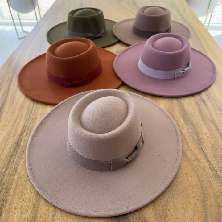 Bella Betty - Wholesale Boater Hat - Women's - Best seller !! Structured boater with wide brim Grosgrain