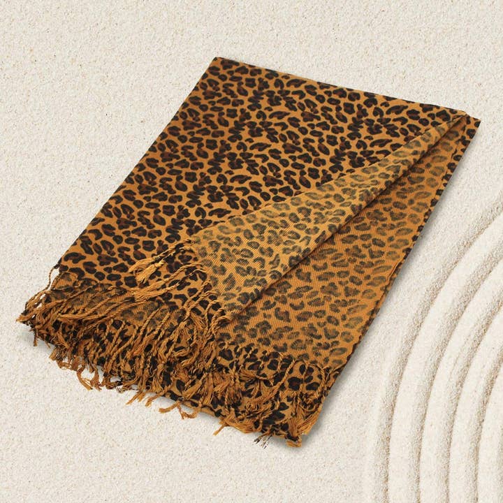 Sensibling Corp. - Wholesale Scarf – Women's - Leopard Print Pashmina Scarf Shawl