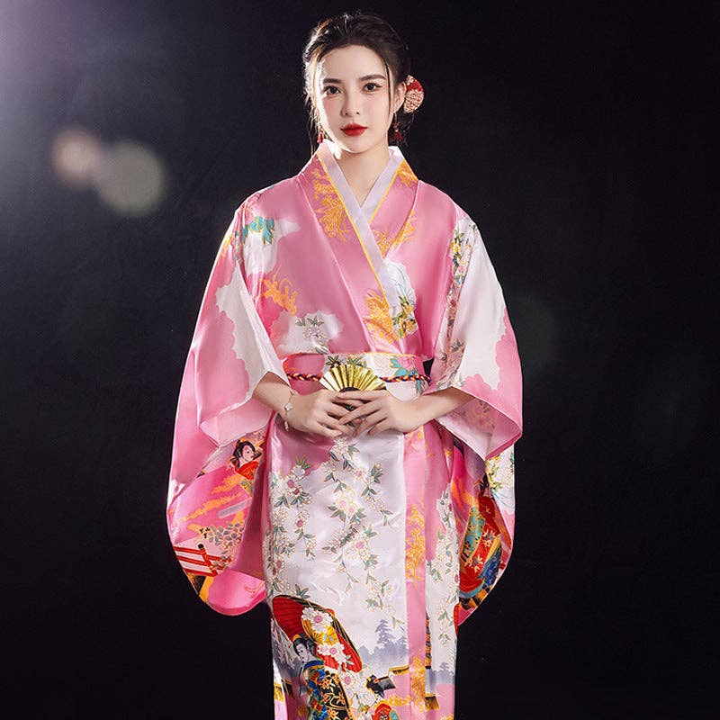 SALINA TRADING INC - Wholesale Kimono - Women's - Fashion Vintage Japanese Kimono Women Satin Large Size Pajamas0