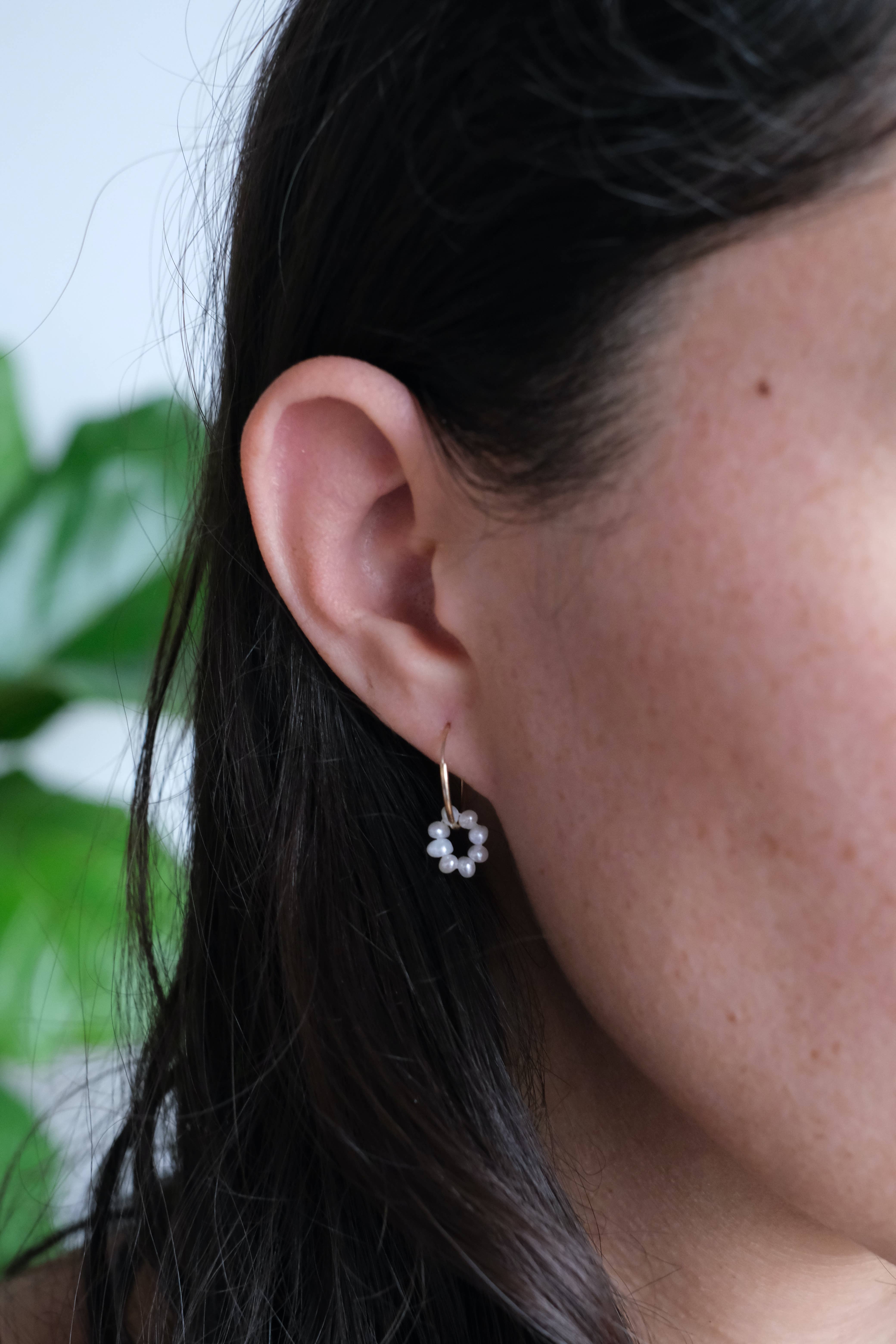 Object Flux - Wholesale Hoop Earrings - 14K Gold Gemstone Hoop Earring1