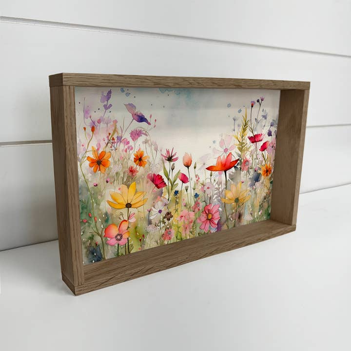 Hangout Home - Wholesale Art Print - Wildflowers Watercolor - Framed Nature Decor - Farmhouse Art