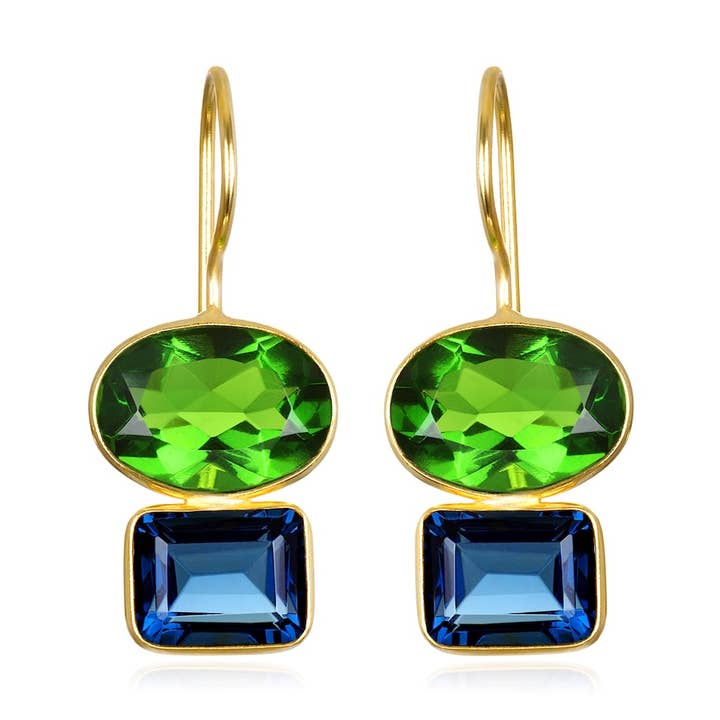 Double Valencia-Lime & Sapphire for wholesale by Amelia Rose Jewelry