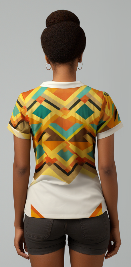 NeoShores - Wholesale Blouse – Women’s - Kente geometric pattern womens v neck short sleeve shirt1