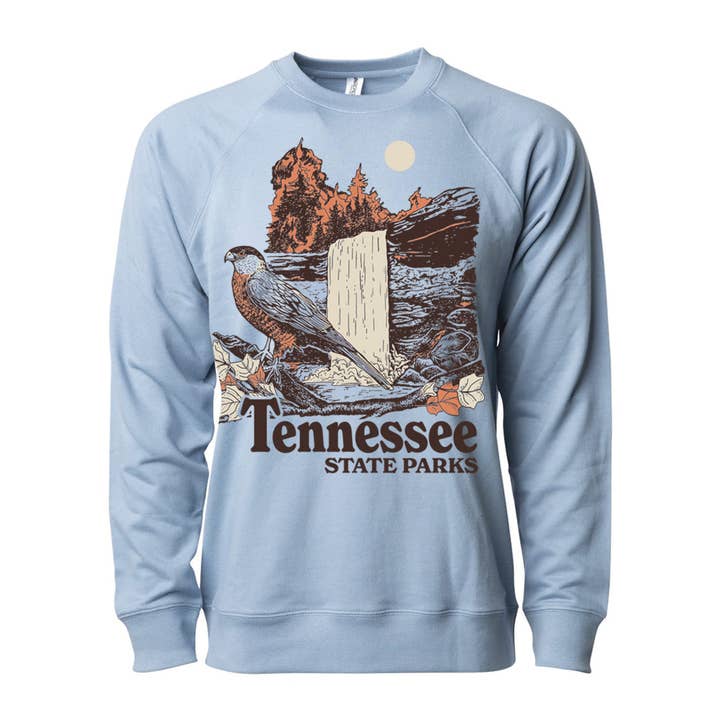 Tennessee State Parks - Cooper's Hawk Falls - Lightweight Crewneck Sweatshirt for wholesale by Friendly Arctic