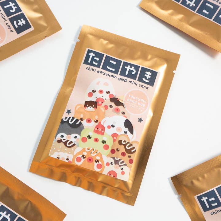 Chibi Takoyaki Keychain Blind Bag Collection for wholesale by Notmehmehstudio