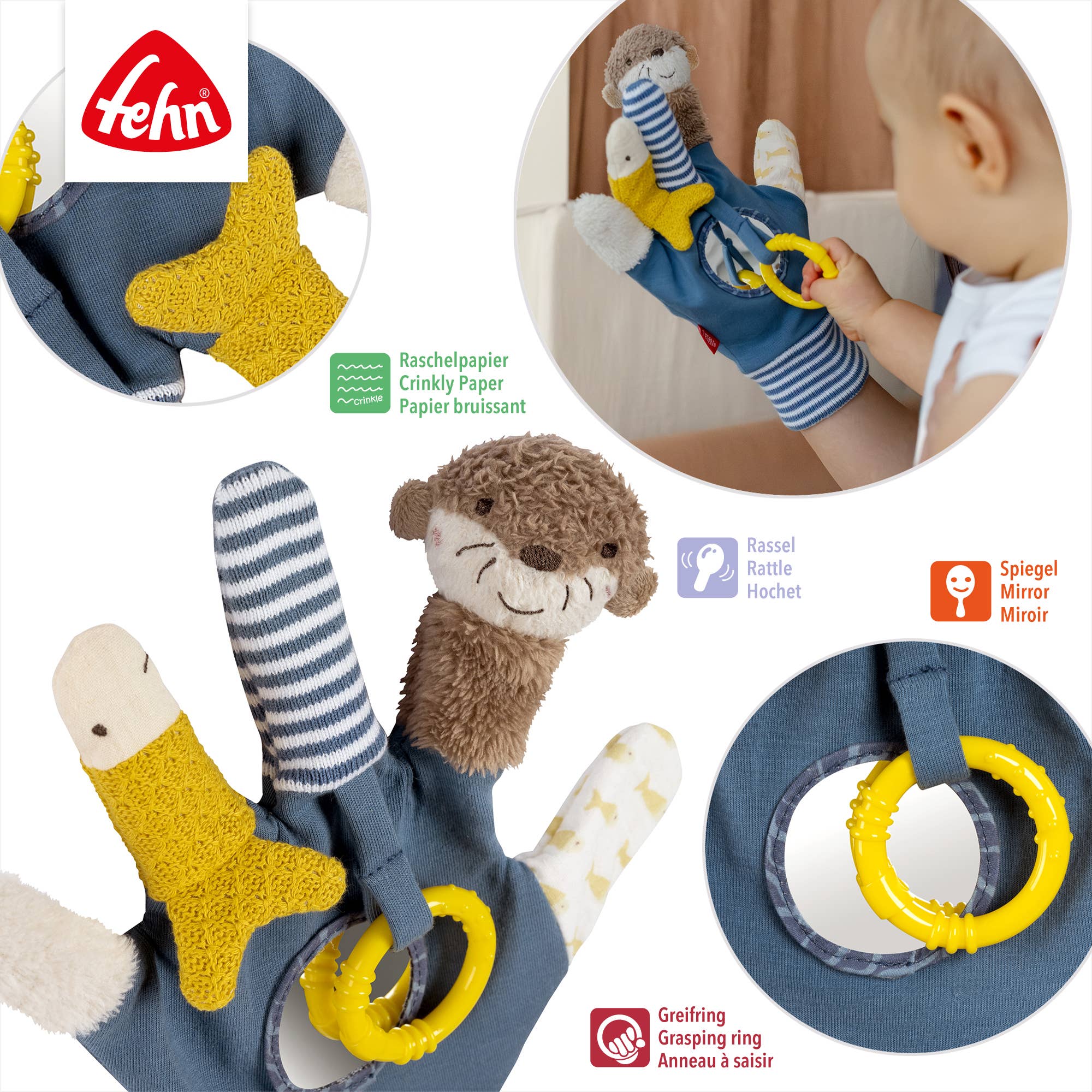 Fehn – Großhandel Fingerpuppe – Kind & Baby – Spielhandschuh Otter - Fingerpuppen-Handschuh4
