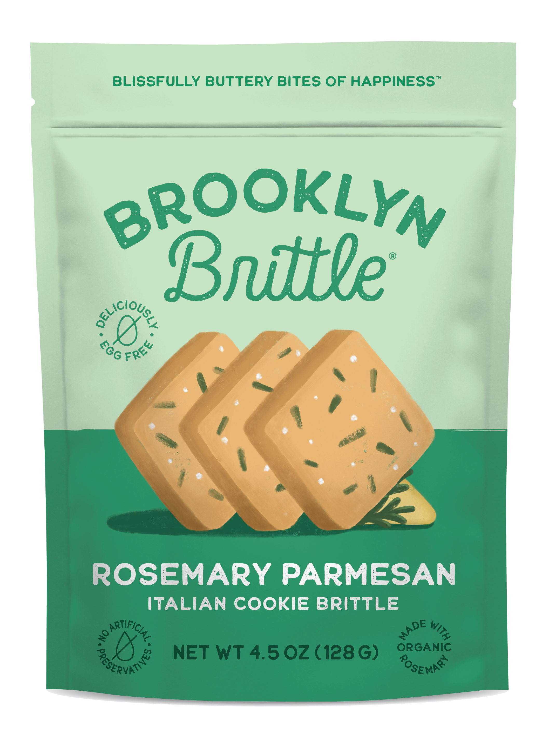 Brooklyn Brittle - Wholesale Cookie - Rosemary Parmesan Italian Cookie Brittle - Pouch Bag2