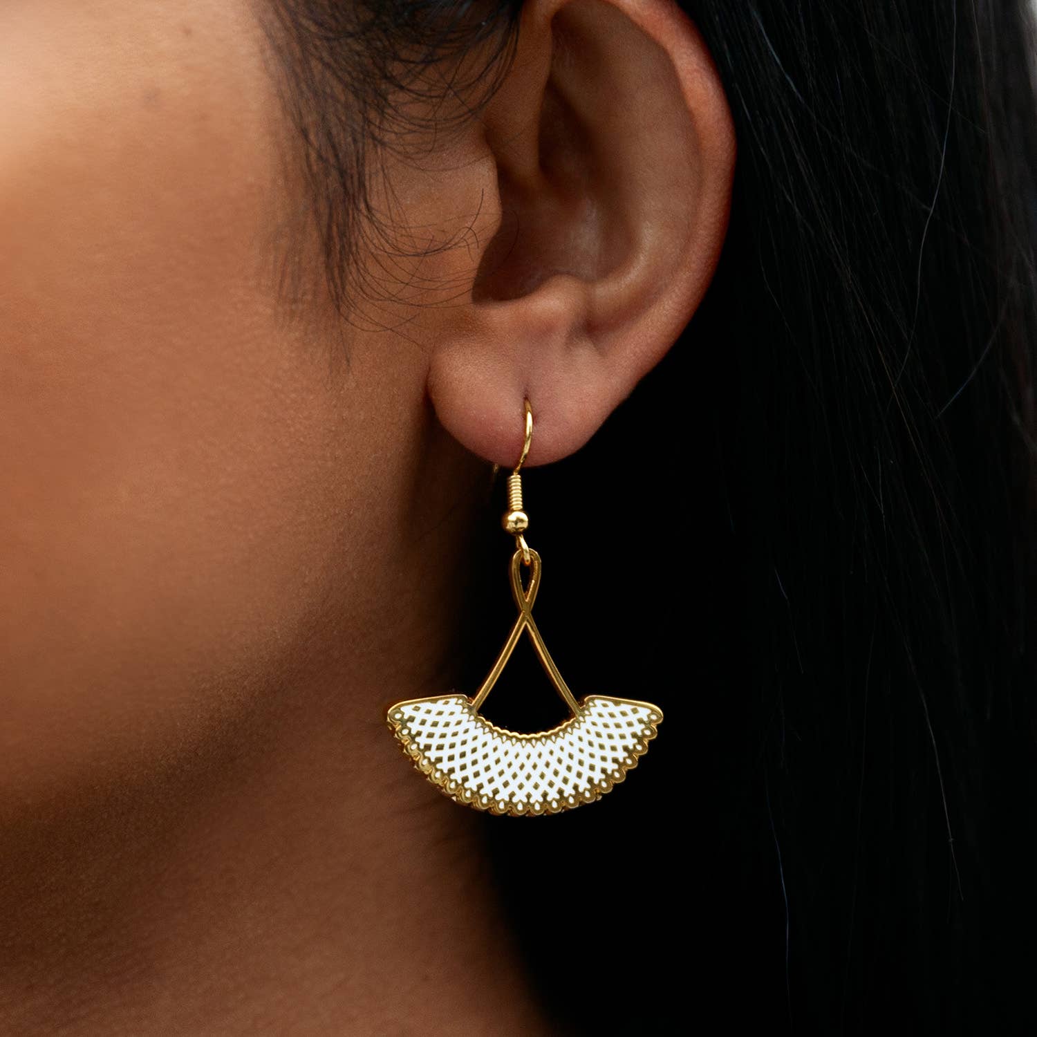 Dissent Pins - Wholesale Dangle Earrings - RBG Favorite Collar Drop Earrings - 24k Gold1