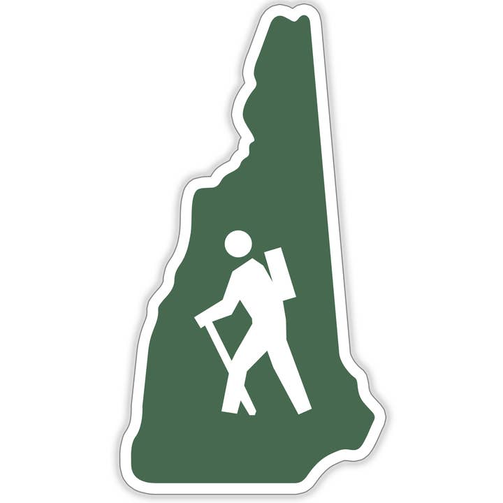 Autocollant randonneur de l'État du New Hampshire pour la vente par Nahamsha Gifts