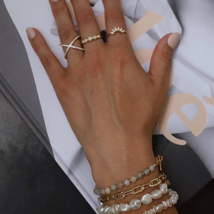 Katie Waltman Jewelry - Wholesale Beaded Bracelet - KESHI NUGGET PEARL BRACELET