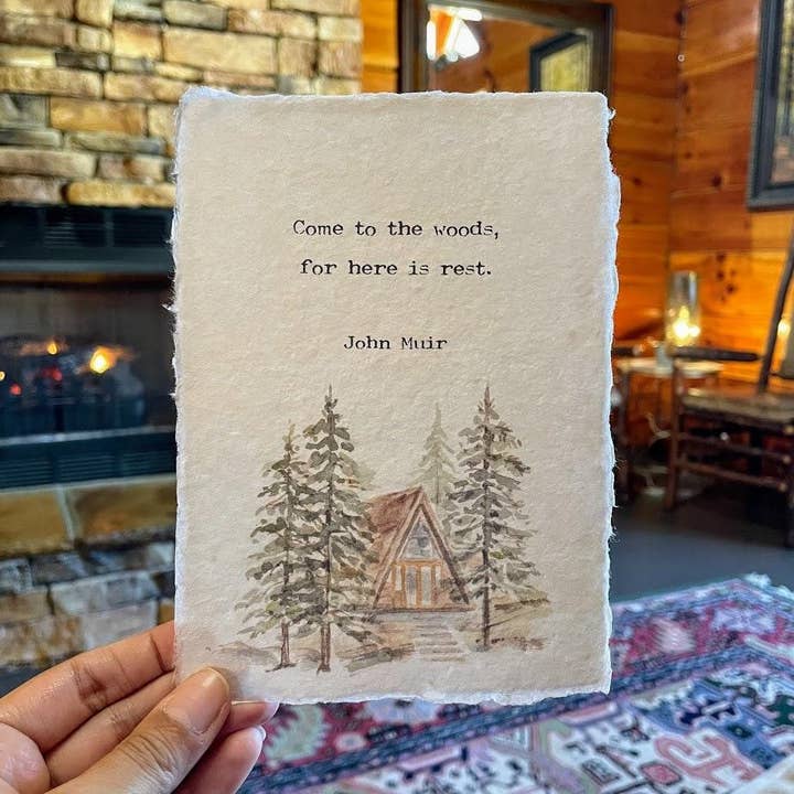 Alison Rose Vintage - Wholesale Art Print - Come to the woods, for here is rest John Muir quote print1