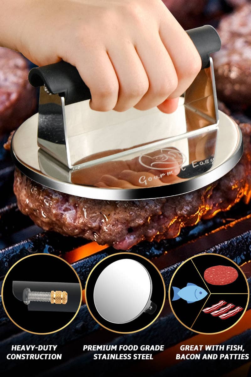 Gourmet Easy - Wholesale Kitchen Tool/Gadget - Stainless Steel Burger Press1
