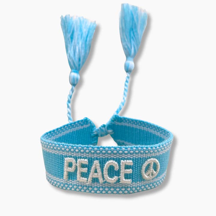 light blue Festival Bracelet Peace for wholesale on Faire