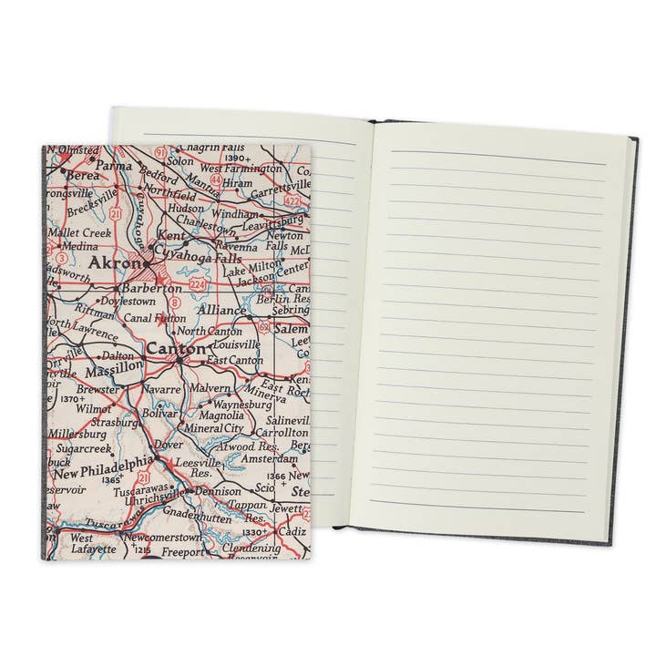 Canton Ohio Map Travel Journal A5 Notebook Airbnb Guestbook for wholesale by Daisy Mae Designs