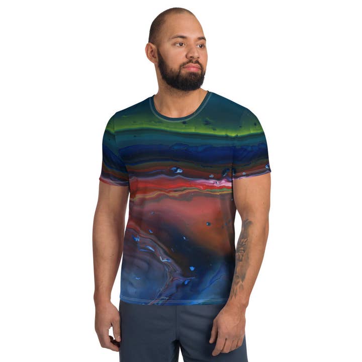 T-shirt de sport Northern Light, coupe décontractée pour la vente par Rainbow City