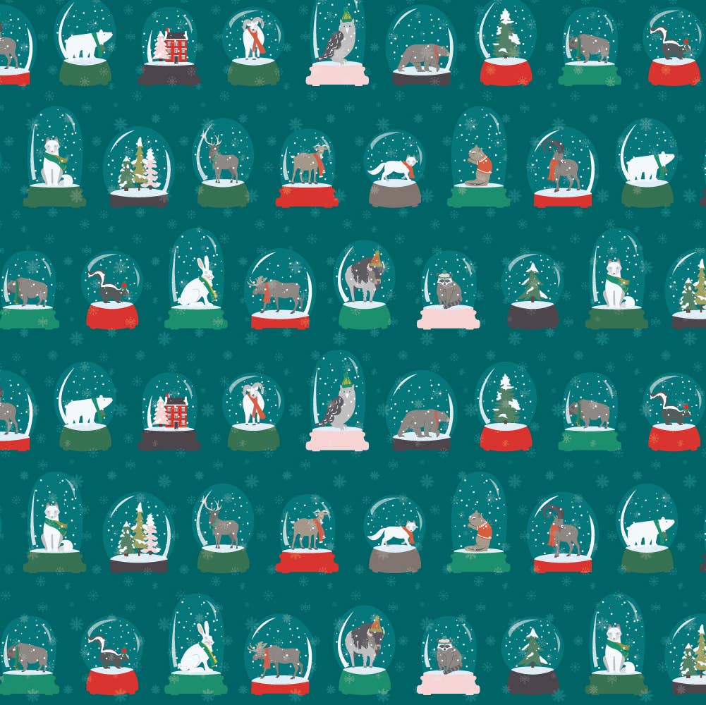 REVEL & Co. - Wholesale Wrapping Paper Roll - Snow Globes Gift Wrap Roll (3 sheets/roll)1