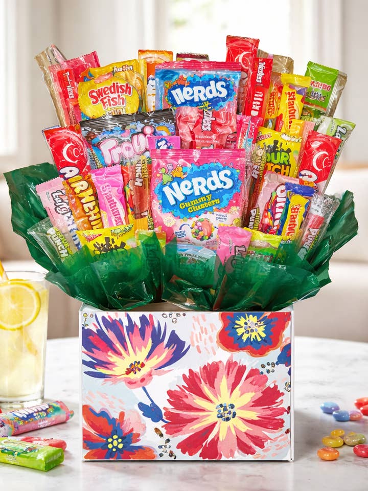 Bouquet de bonbons au chocolat - Boîte de fleurs abstraites (Grand - 36 pcs) pour la vente par So Sweet of You
