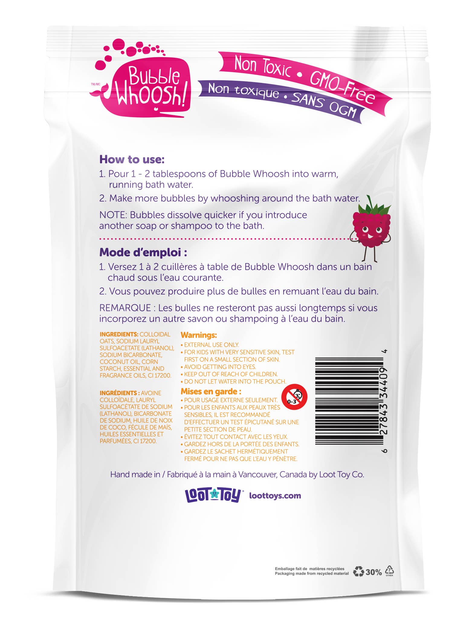 Loot Toy Company - Wholesale Bubble Bath - Bubble Whoosh Raspberry1