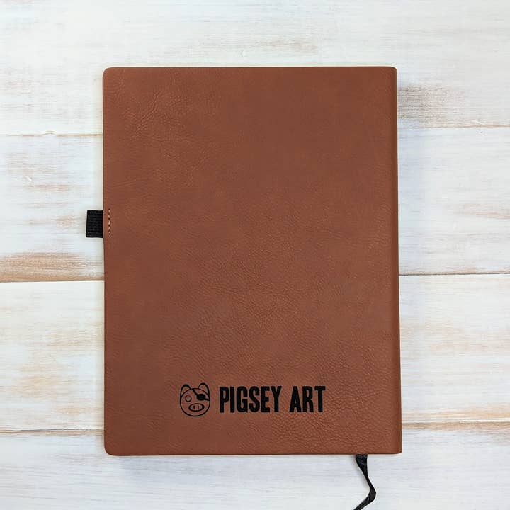 Pigsey Art – wholesale Journal/diary – Curiouser and Curiouser - Vegan Leather Journal, Large