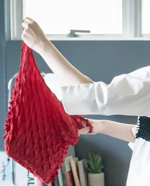 House of Shokunin - Wholesale Shoulder Bag - Women's - Washable bag Japanese Shibori Grocery Bag Accent Bag Organizer Insert Red15