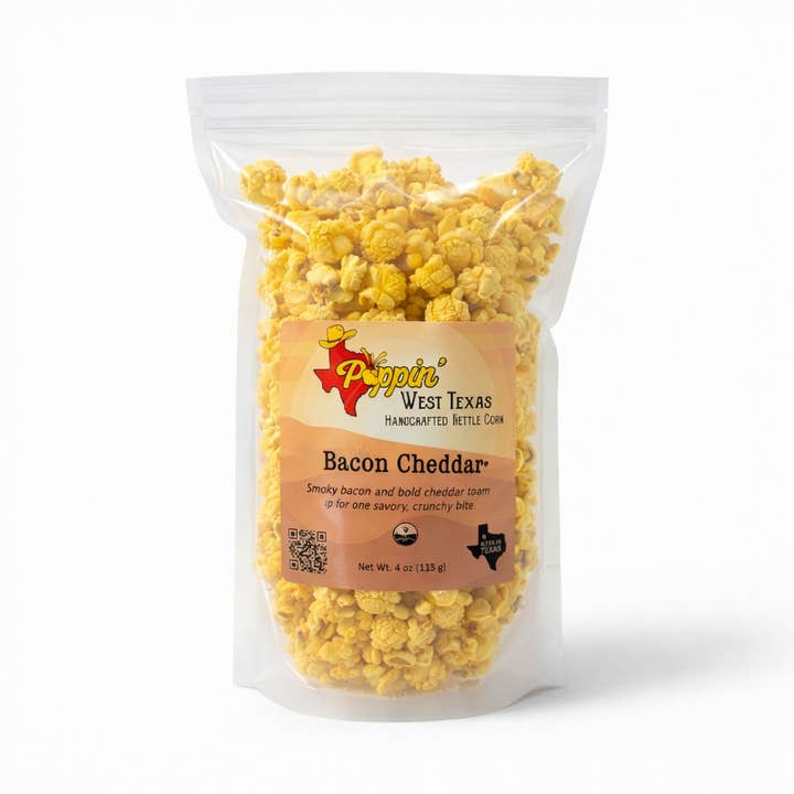 Bacon Cheddar Popcorn - 9 cups for wholesale by Poppin' West Texas