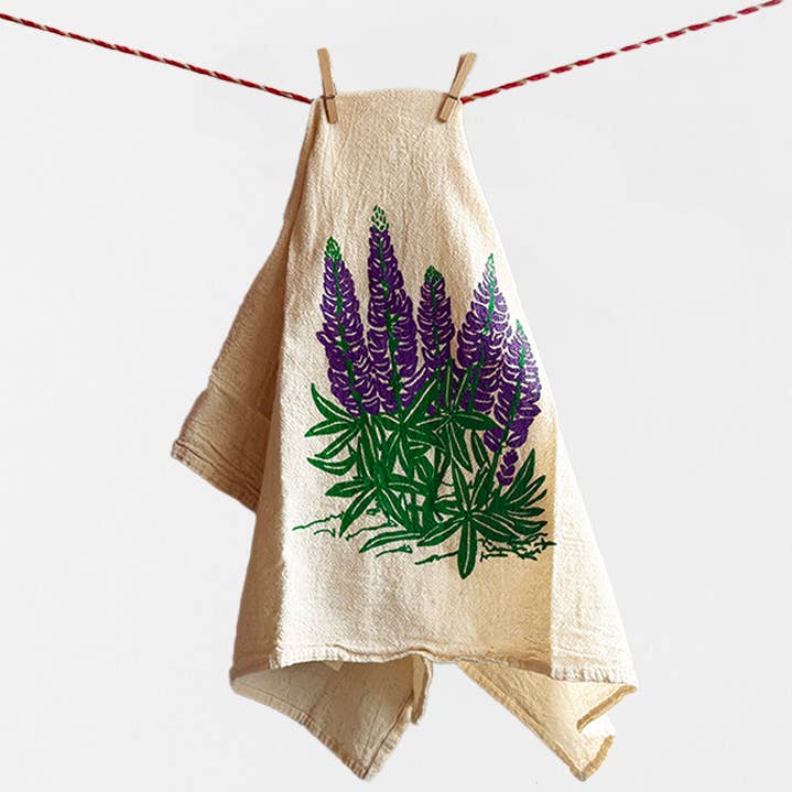 Lupine Tea Towel for wholesale by Bird and Buffalo