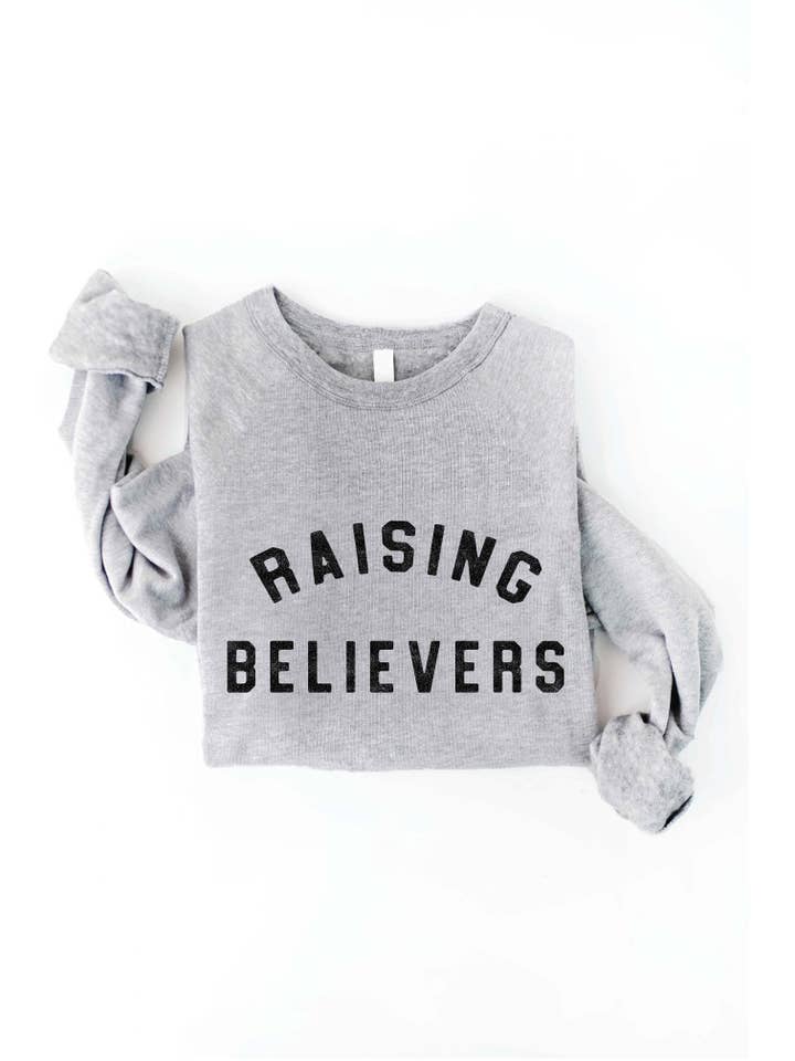 OAT COLLECTIVE - Wholesale Graphic Sweatshirt - Women's - RAISING BELIEVERS Graphic Sweatshirt - Fleece Pullover13