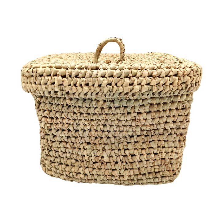 Cesta de palma trançada. Caixa de vime. por atacado de ZocoChic