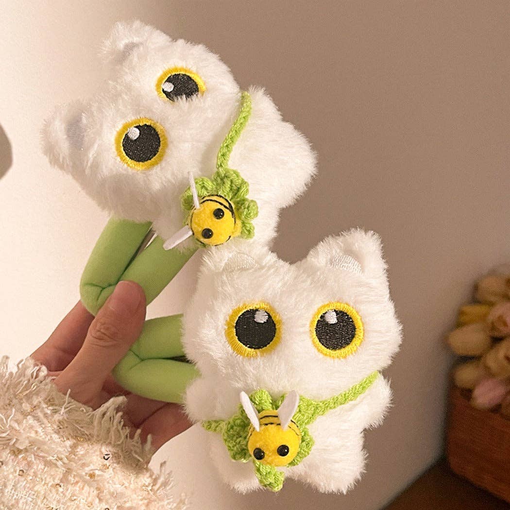 WEST AUSSIE SUPPLIES - Vendita all'ingrosso Fermaglio per capelli - Donna - Clio – Fermaglio per Capelli a Forma di Gatto in Peluche con Ciondolo Ape4