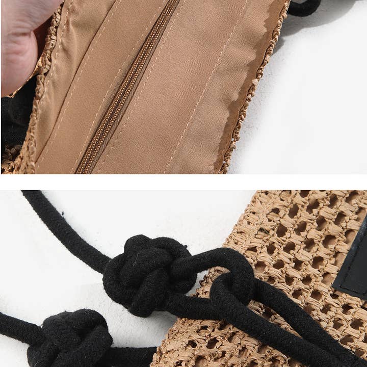 Funkyrel® Atzbranding Limited - Vendita all'ingrosso Borsa tote - Donna - Borsa a tracolla grande capacità in paglia Baggie5