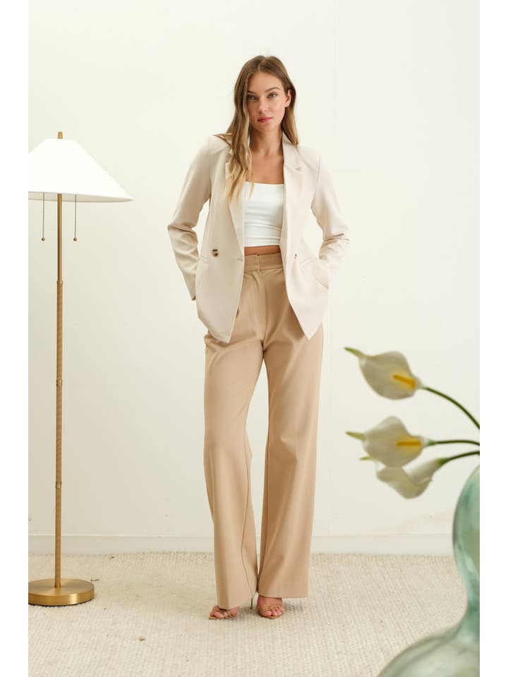 The Workshop Studio - Wholesale Jacket - Women's - SOLID DOUBLE BREASTED JACKET