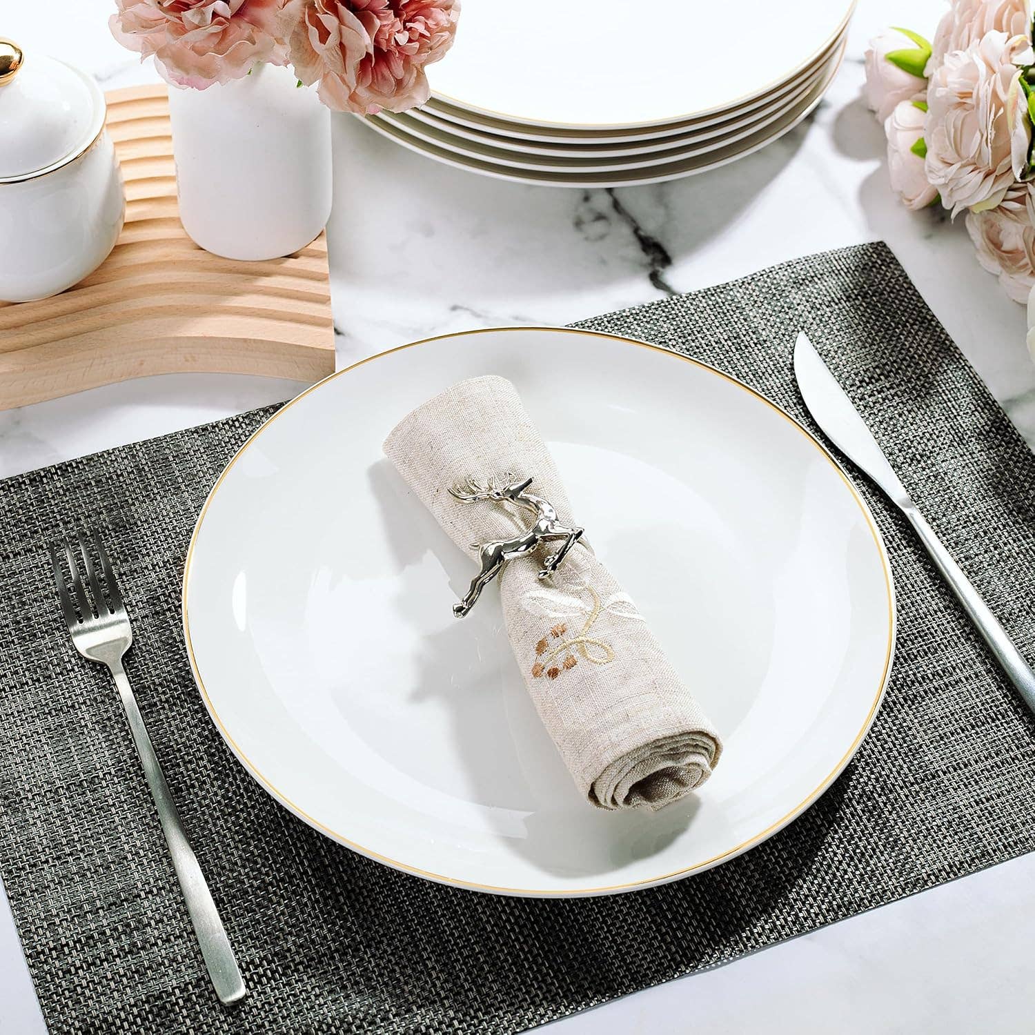 Brew To A Tea – wholesale Dinner plate – BTaT Elegant White Porcelain Dinner Plates Set of 65