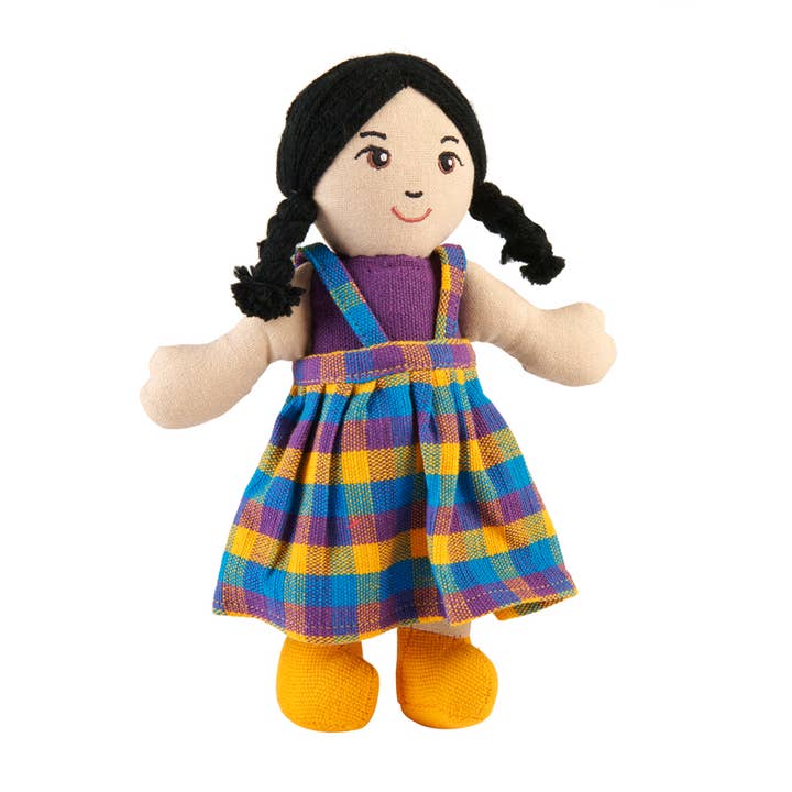 Rag doll - Asian girl with white skin and black hair for wholesale by Lanka Kade (UK) Ltd