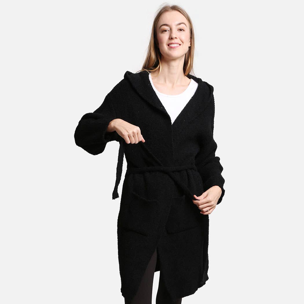 Fashion City - Venta al por mayor Bata - Mujer - Bata con capucha suave de color liso con bolsillo2