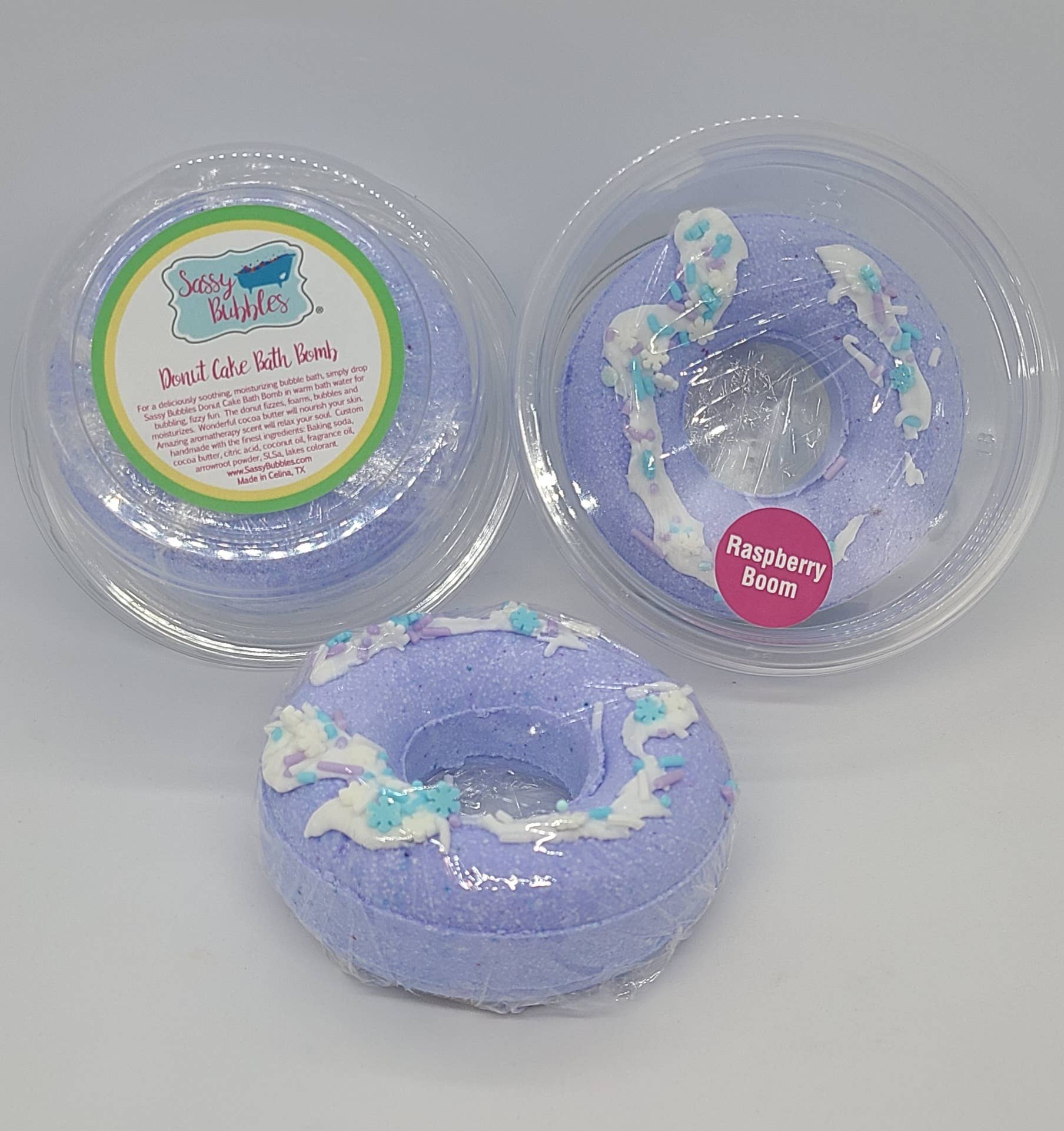Sassy Bubbles – wholesale Badbomb/fizz – Donut Bath Bomb för barn. Kakaosmör Strössel, Mjuk hud10