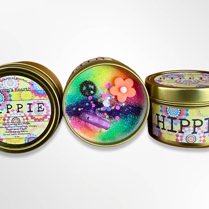 Raven’s Hearth - Wholesale Travel Candles - Hippie Candle | Patchouli, Orange & Rose | Soy | Vegan1