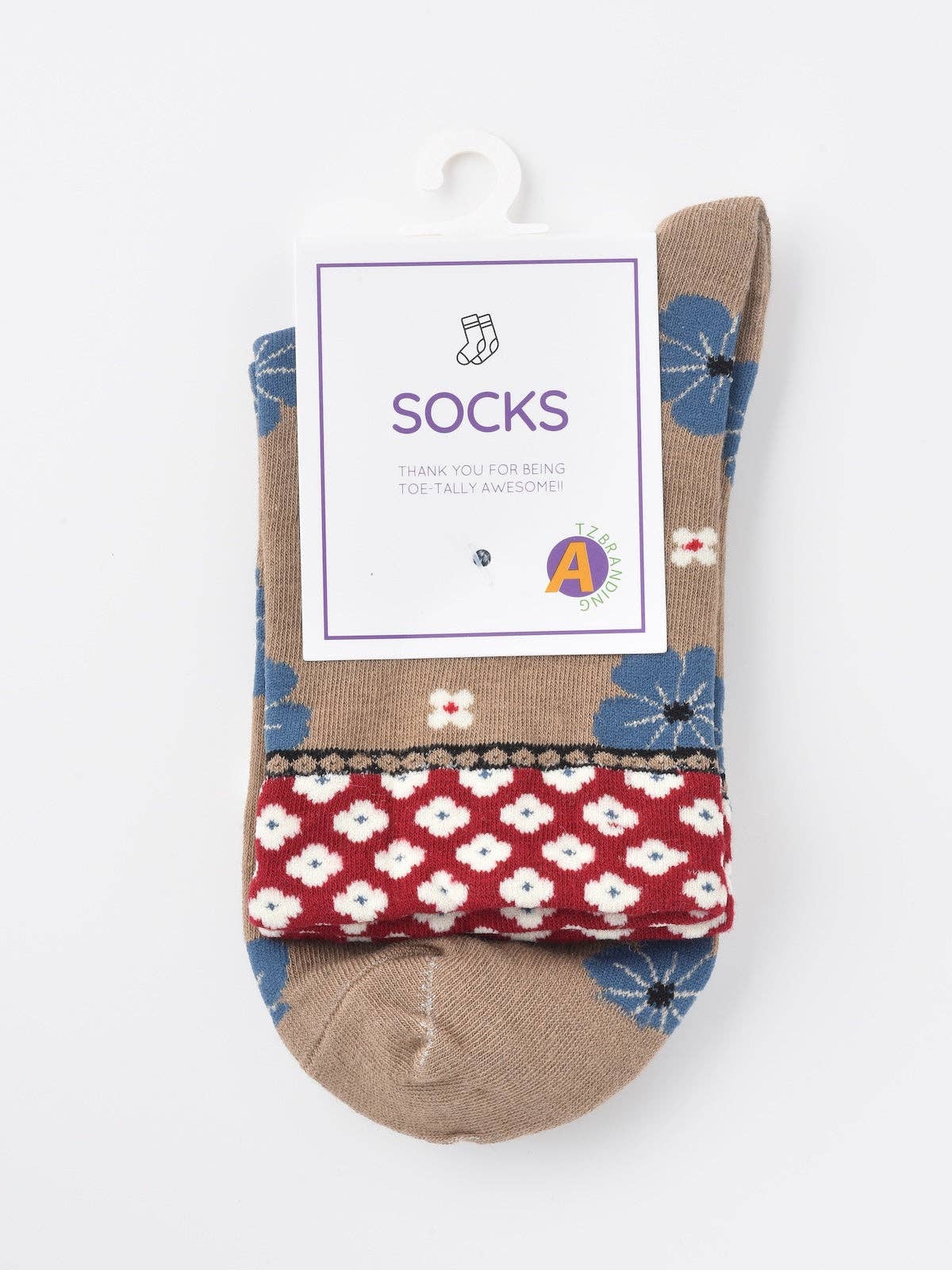 Funkyrel® Atzbranding Limited - Wholesale Socks - Women's - Rufia - Colorful Floral Pattern Mid-Calf Socks16