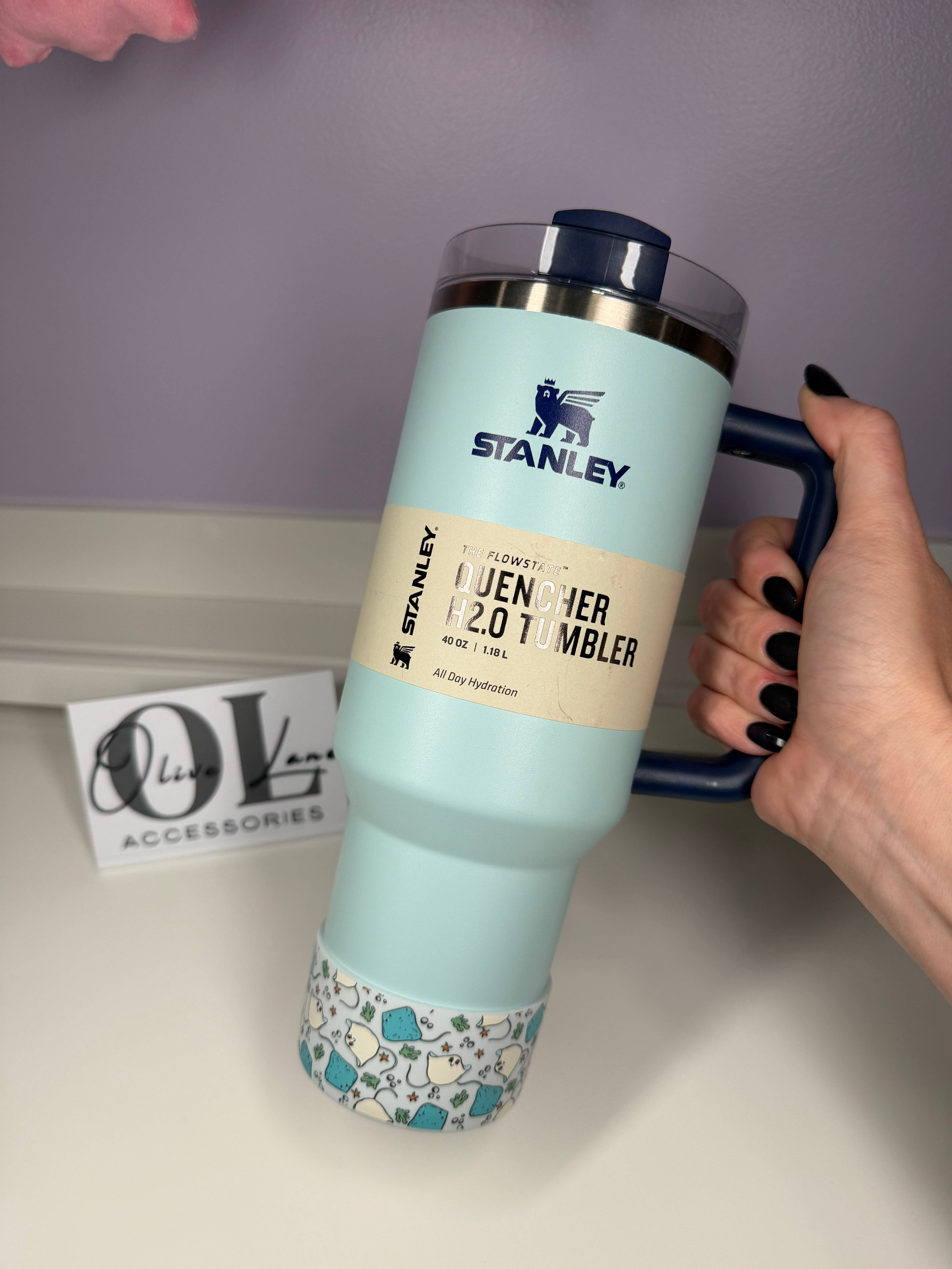 Olive Lane Accessories - Wholesale Insulated Mug/Tumbler - Smiling Stingray  - Silicone Tumbler Boot2