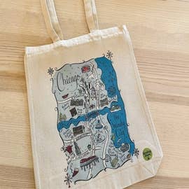 Chicago Boutique Map Art Tote