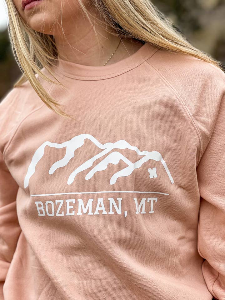 Bozeman, MT M Mountain Peach Cuello redondo para venta al por mayor de HH and Grace Co