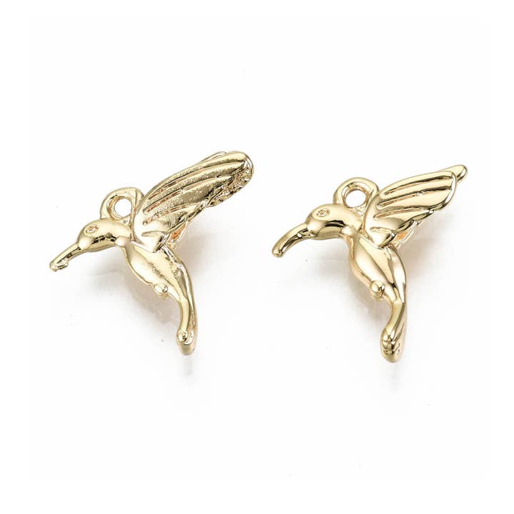 The Charm Bar Company - Wholesale Individual Charm/Pendant - Gold Hummingbird Charm0