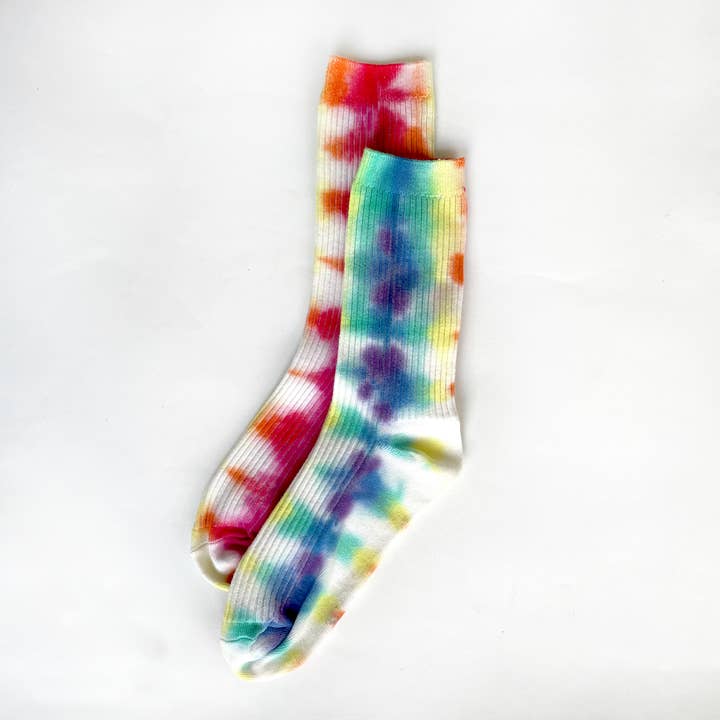 Merle Works - Wholesale Socks - Unisex - Rainbow Brite Tie-dyed Dressy Socks2