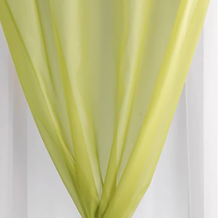 Evideco French Home Goods - Wholesale Curtain - Lime Green & White Double Layer Curtain 95x55"2