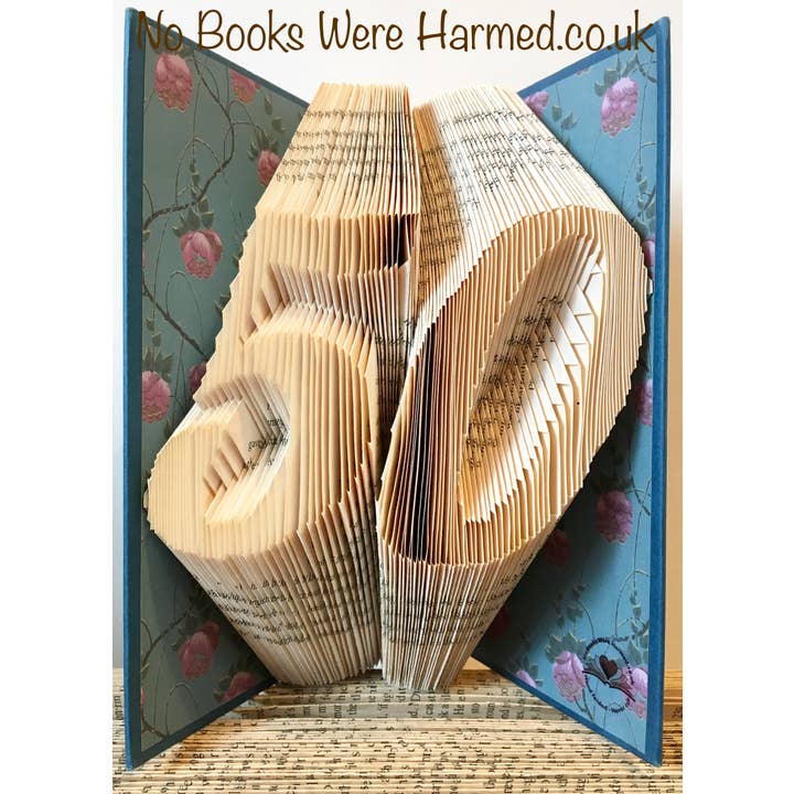 No Books Were Harmed.co.uk - Wholesale Sculpture - Milestone Numbers Hand Folded Book Art Sculpture Gift5